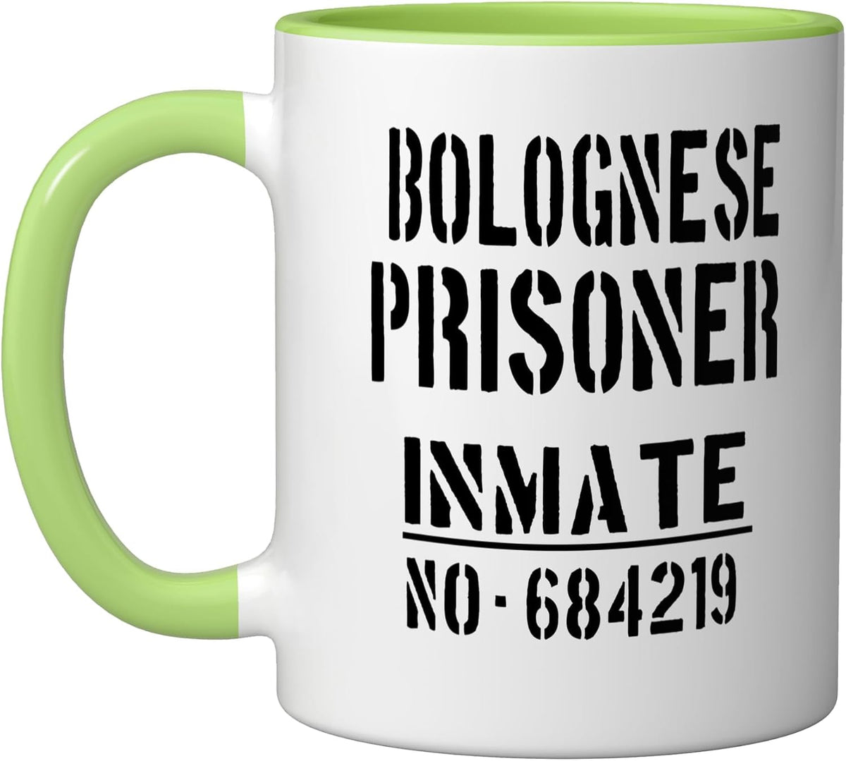 Bolognese Prisoner Inmate Stencil Text Ceramic Mug