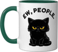 Ew People Funny Black Cat Grumpy Kitty Meme Humor Graphic Fall Mug