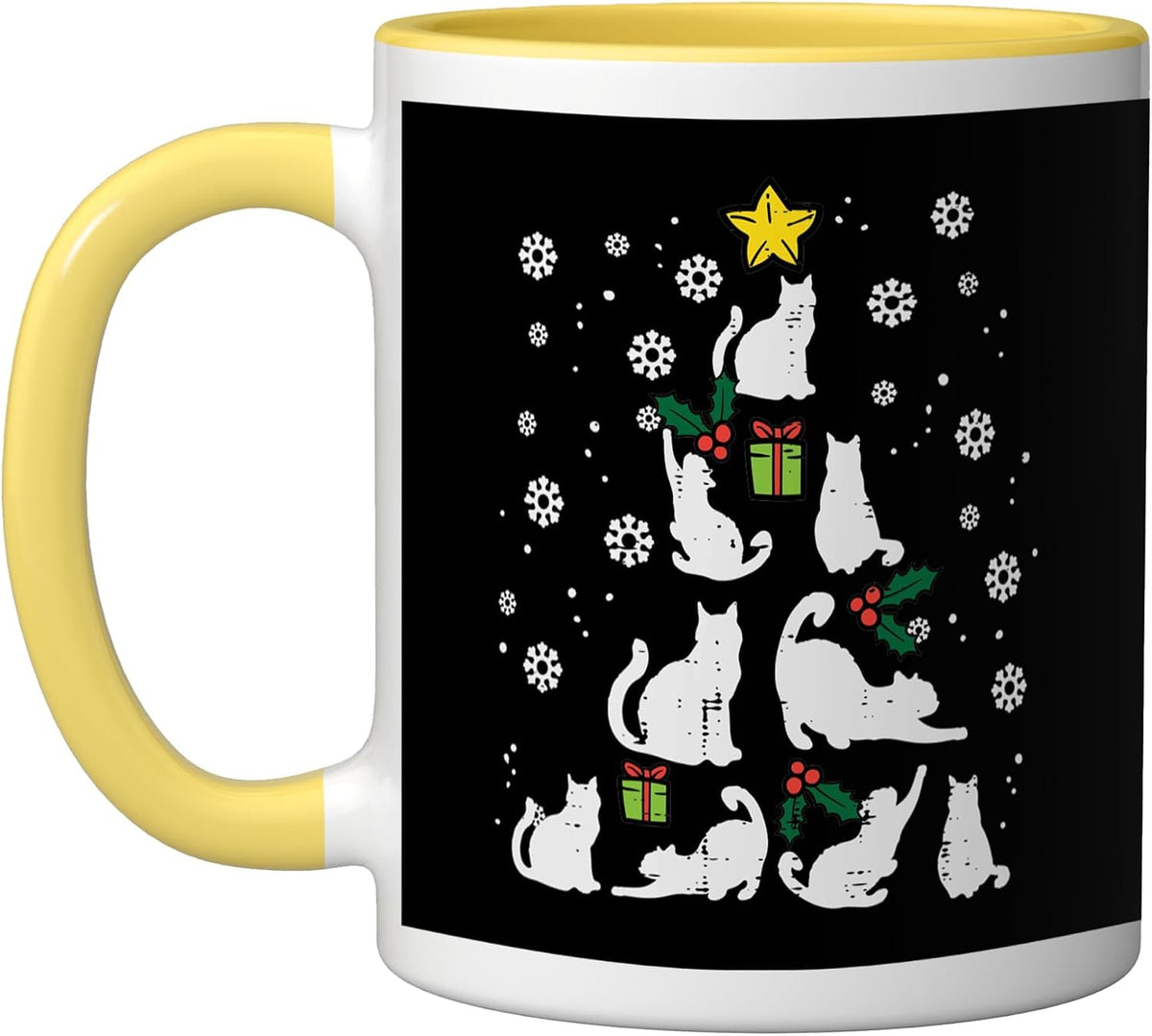 Cats Christmas Tree Cute Cat Lover Xmas Winter Women Girls Ceramic Mug