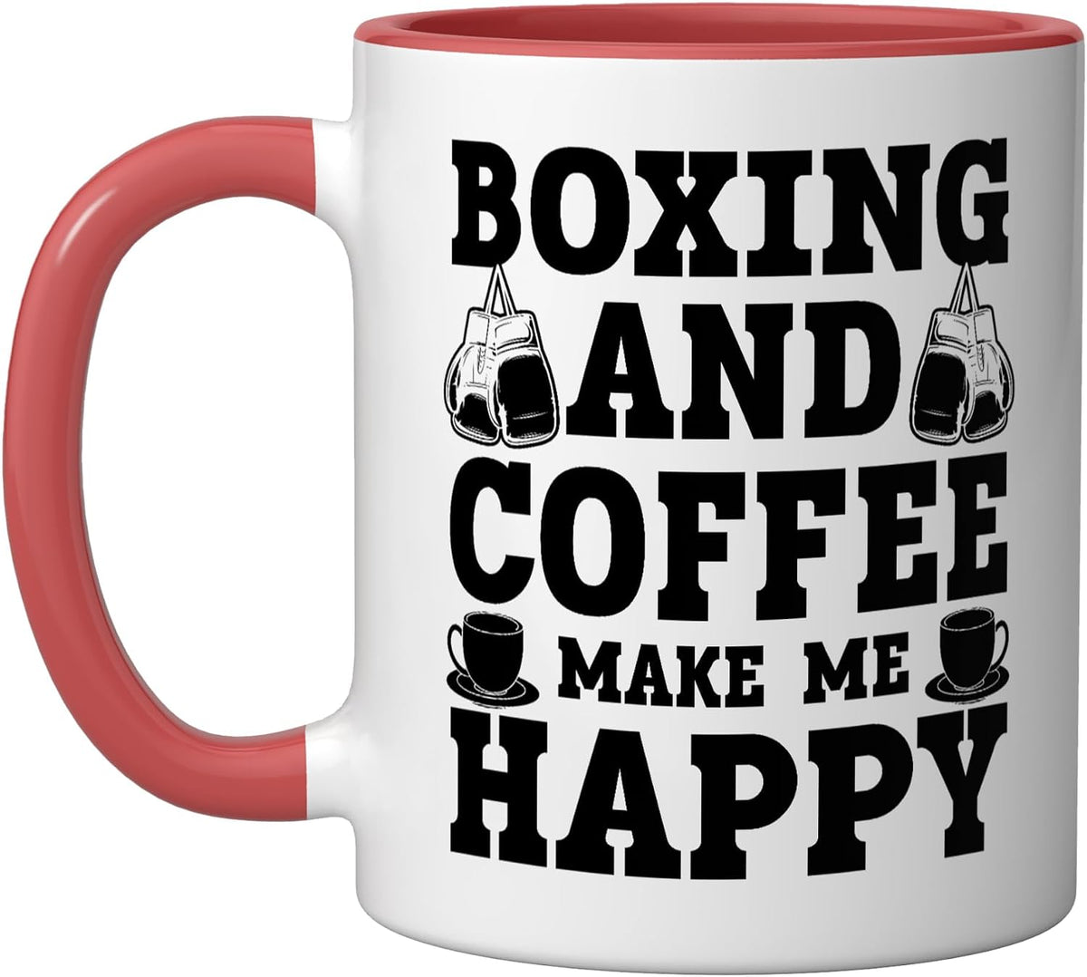 Boxing And Coffee Make Me Happy Boxer Gloves Ceramic Mug