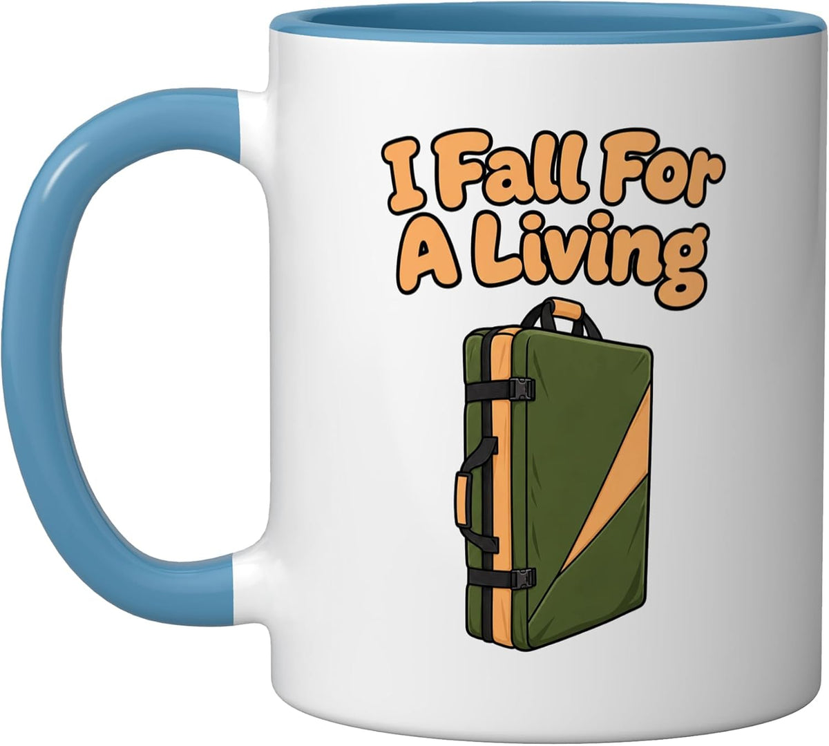 Bouldering I Fall for a Living Funny Climber Rock Climbing Ceramic Mug