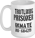 Trotlining Prisoner Halloween Costume Funny Inmate Fisherman Mug
