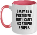 I May Be A President But I Can't Fix Stupid People Ceramic Mug