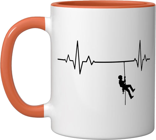 Abseiling Heartbeat Rappeller Canyoneer Ceramic Mug