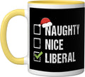 Naughty Nice Liberal Political Santa Christmas Ceramic Mug
