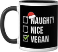 Naughty Nice Vegan Santa Christmas Ceramic Mug