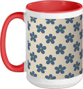 Blue Floral Flowers Country Pattern Vintage Farmhouse Ceramic Mug