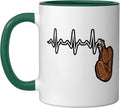 Thanksgiving Turkey Heartbeat Dark Ceramic Mug
