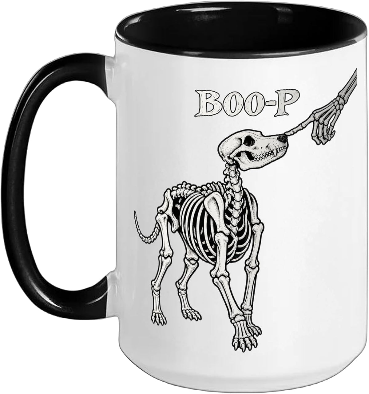 Boo P Dog Skeleton Creepy Canine Bones Spooky Halloween Ceramic Mug