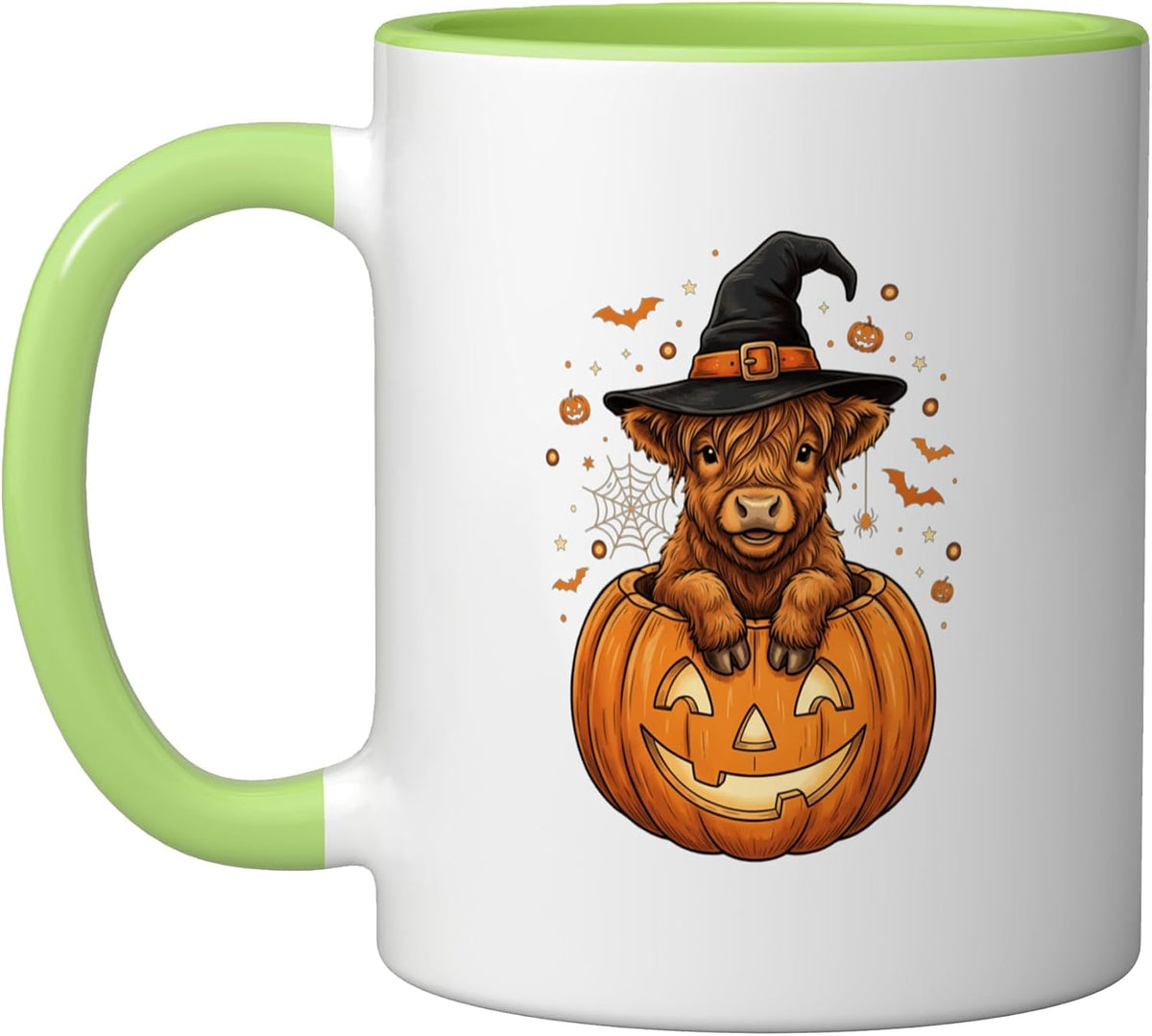 Halloween Highland Cow Pumpkin Spooky Season Costume Ceramic Mug