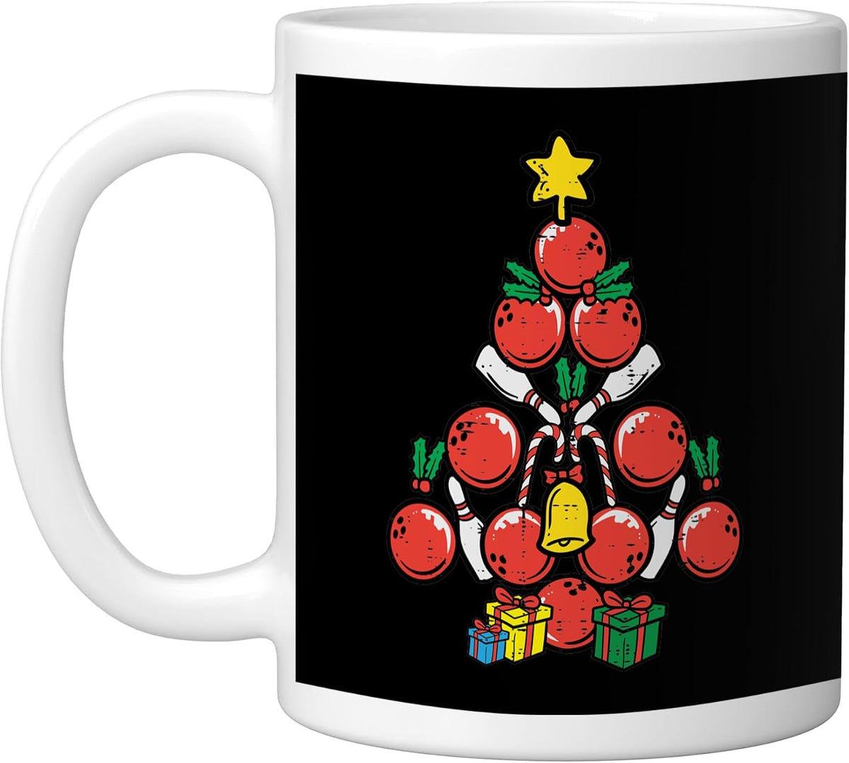 Bowling Christmas Tree Xmas Bowler Men Women Kids Toddler Ceramic Mug