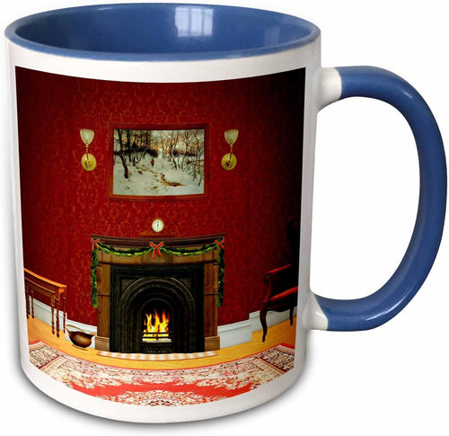 A Room Decorated for Christmas Ceramic Mug