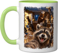 Raccoon Selfie Midnight Kitchen Raid Bear Chef Light Ceramic Mug
