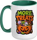 More Treats Halloween Candy Bucket Trick Treat Dark Ceramic Mug