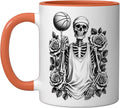 Skeleton Basketball Player Funny Halloween Ceramic Mug