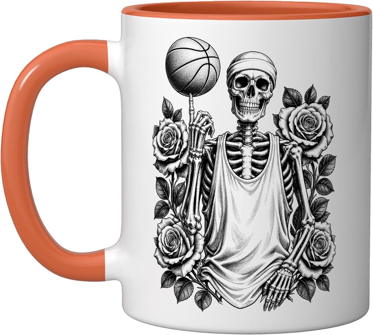 Skeleton Basketball Player Funny Halloween Ceramic Mug