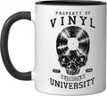 Vinyl University Old School Record Collector Gothic Skull Ceramic Mug