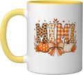 Retro Leopard Mimi Fall Pumpkin Grandma Ceramic Mug