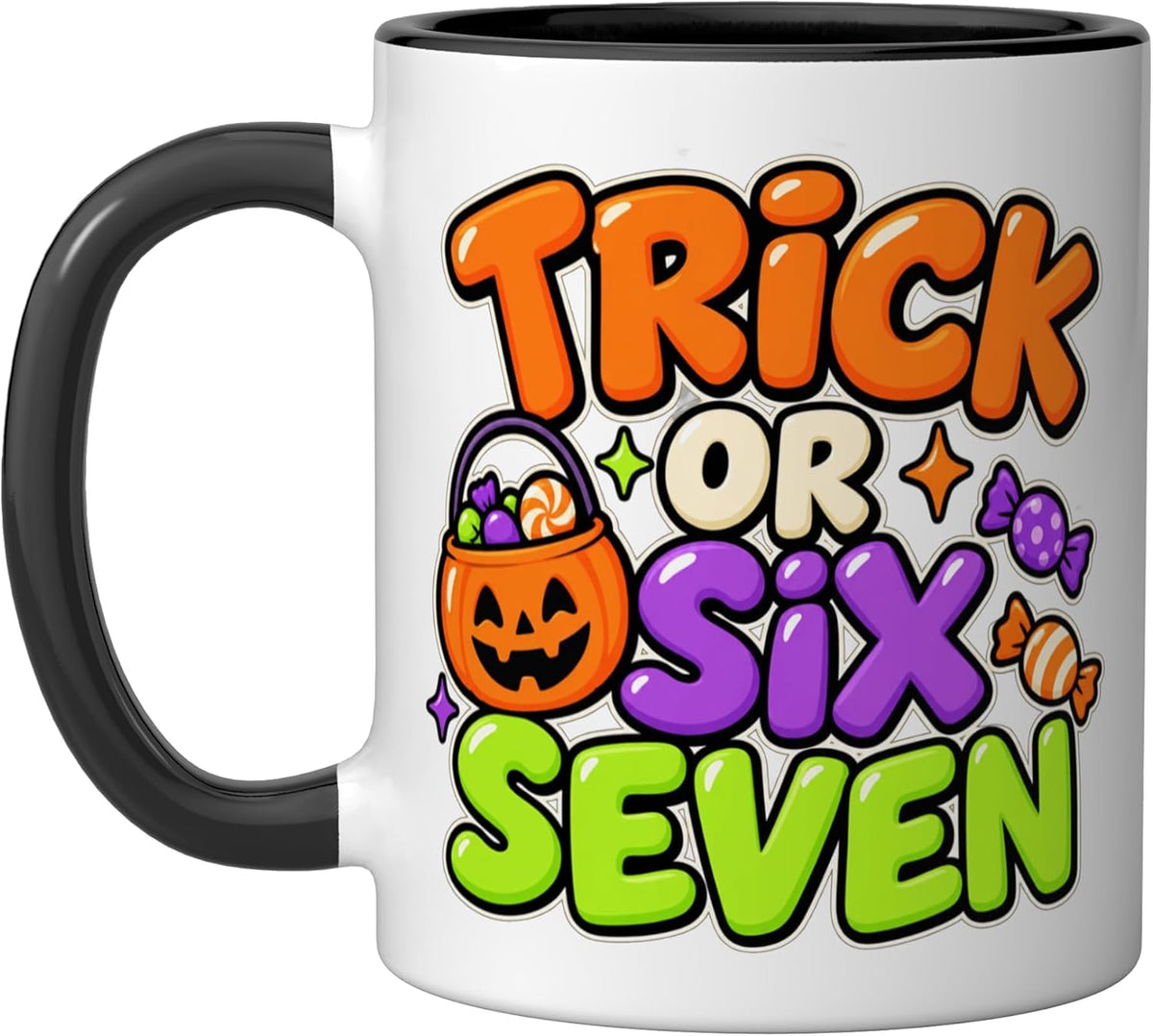 Trick or Six Seven Halloween Candy Ceramic Mug