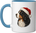 Bernese Mountain Dog Santa Hat Christmas Ceramic Mug
