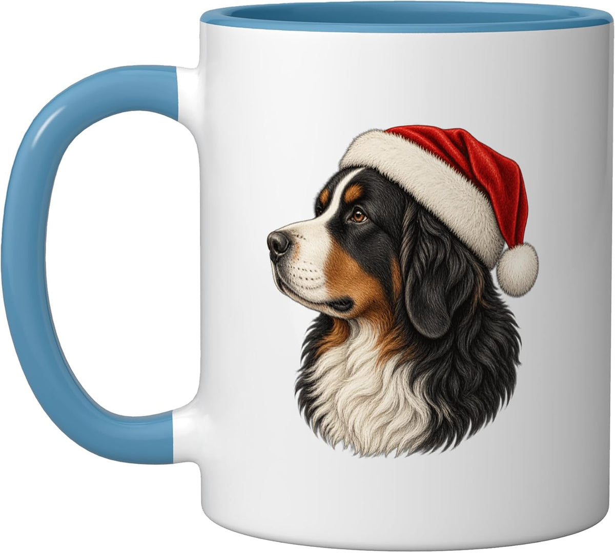 Bernese Mountain Dog Santa Hat Christmas Ceramic Mug