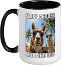 Fluff Around And Find Out Llama Selfie Mug