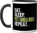 Eat Sleep Pet Shiba Inus Repeat Dog Christmas Ceramic Mug