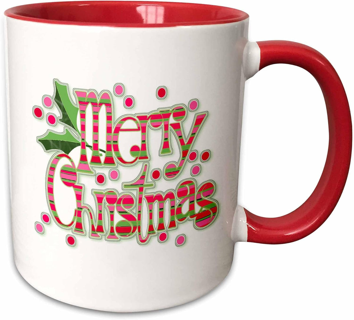 And Striped Merry Christmas Ceramic Mug