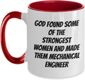 God Made Strongest Women Mechanical Engineer Quote Ceramic Mug