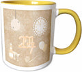 New Year 2017 Champagne Glasses Clock Ceramic Mug