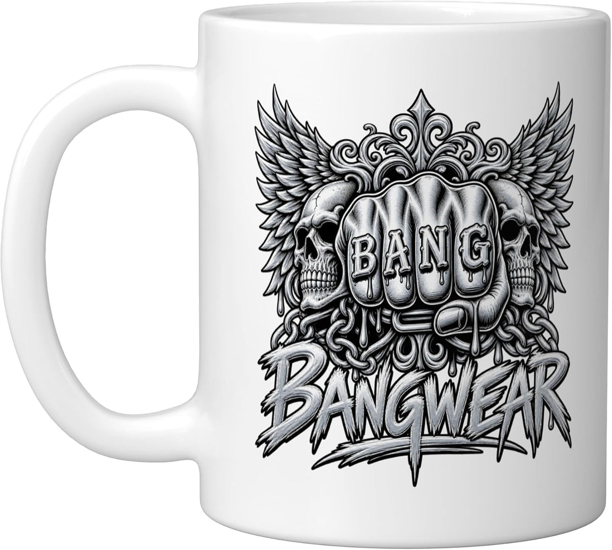 Bangwear Skull Wings Fist Bold Biker Streetwear Graphic Ceramic Mug