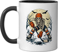 Skeleton Ice Hockey Player Full Moon Halloween Costume Ceramic Mug
