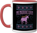 Funny Hanukkah Unicorn Menora Jewish Christmas Ceramic Mug