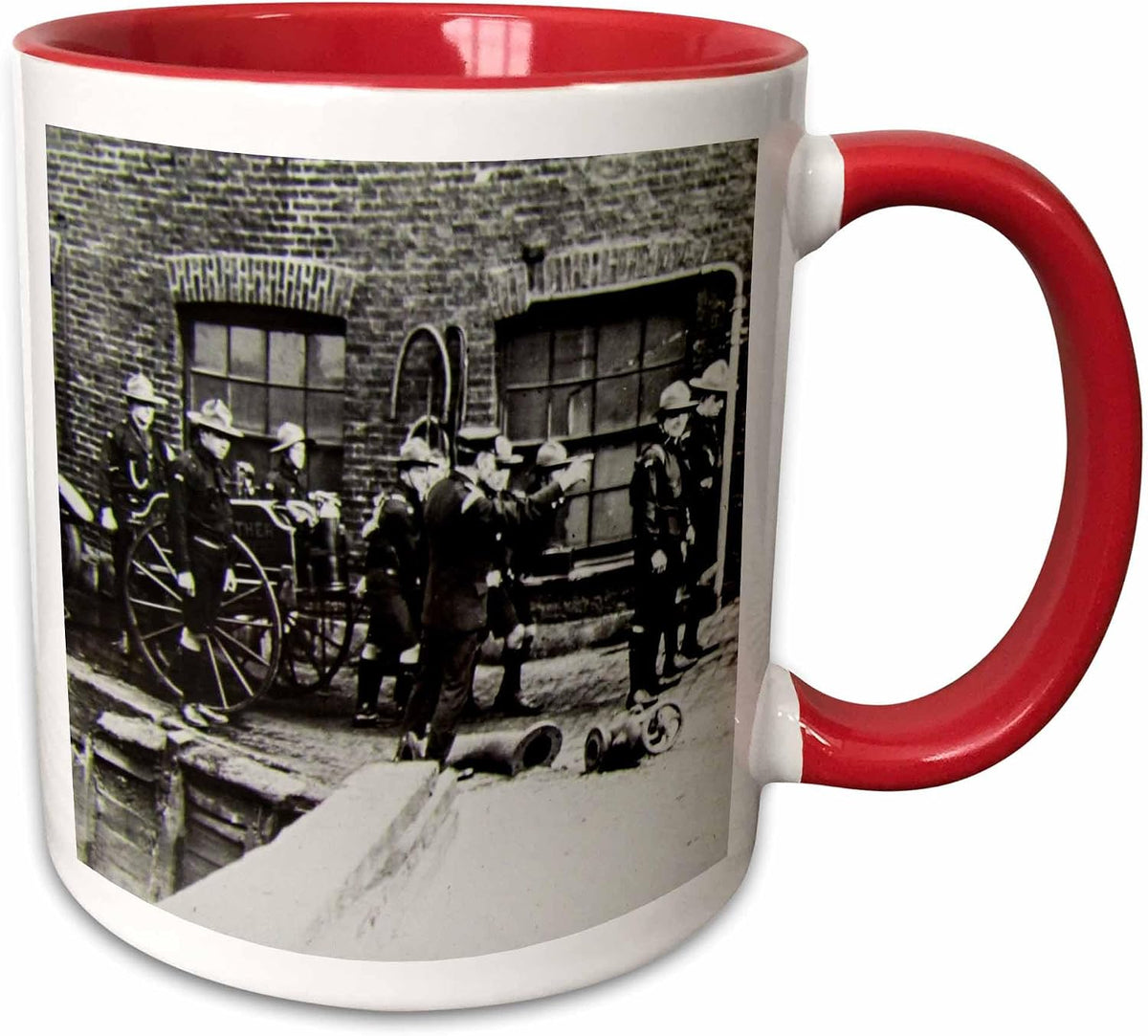 Vintage Edwardian Fire Brigade Photo Ceramic Mug