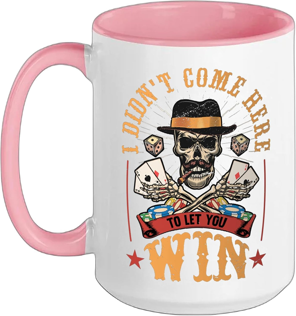 Casino Player Skull Gambler Poker Gambling Ceramic Mug