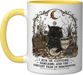 Needlepoint Cross Stitch Black Cat Gothic Halloween Coffee Ceramic Mug