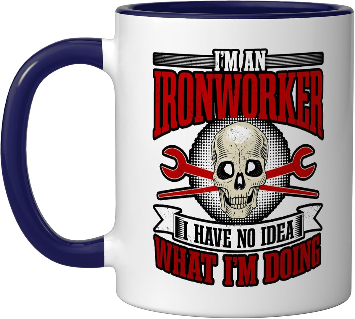 Ironworker Contractor Rodbuster Welder Tradesman Skull Halloween Mug