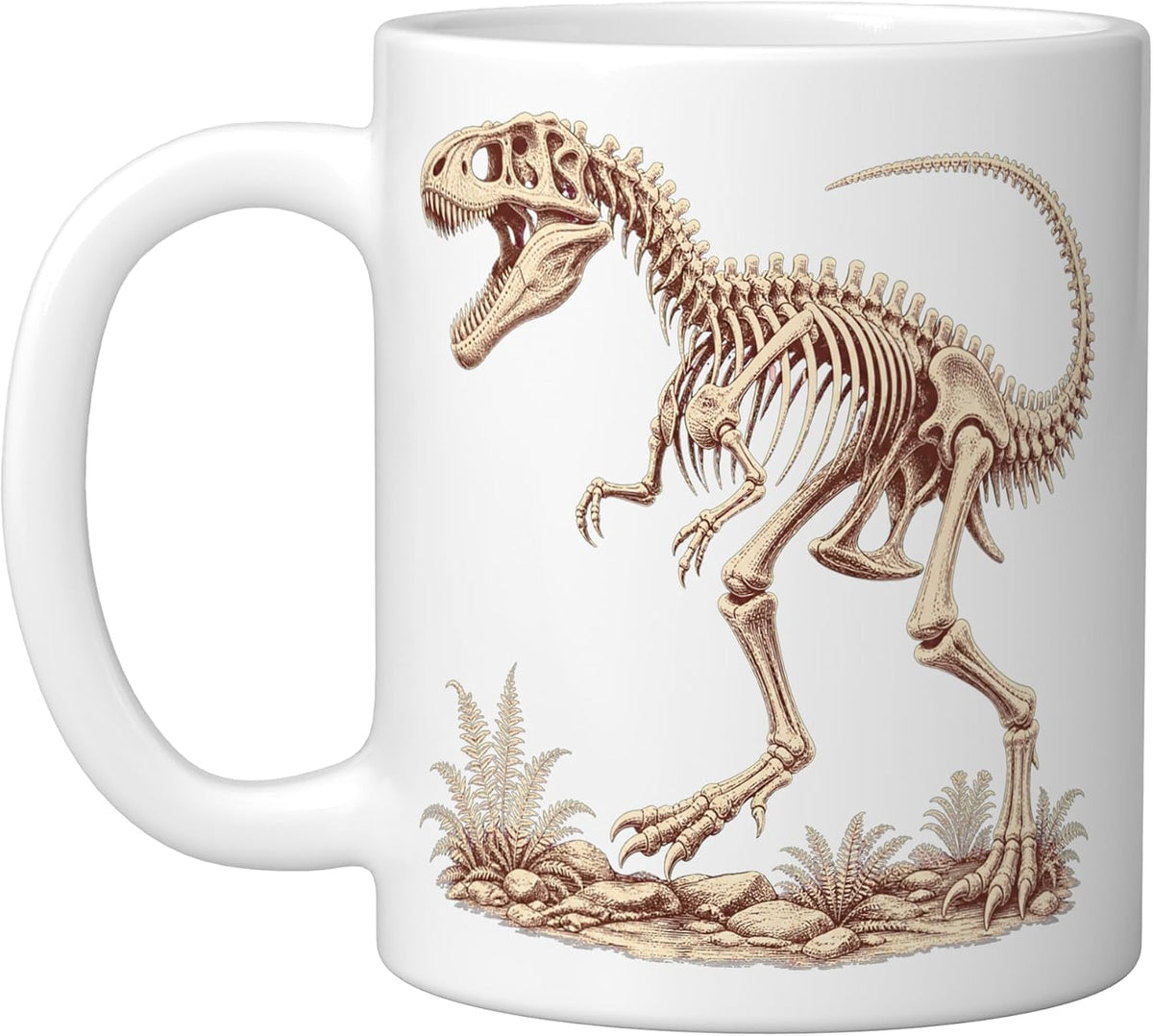 Vintage Dinosaur Skeleton Paleontology Ceramic Mug