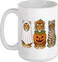 Spooky Tiger Pumpkin Ghost Halloween Mug