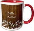 Image Happy Holiday Country Wood Look Ceramic Mug