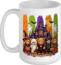 Funny Halloween Teddy Bears Haunted House Ghost Pumpkin Ceramic Mug