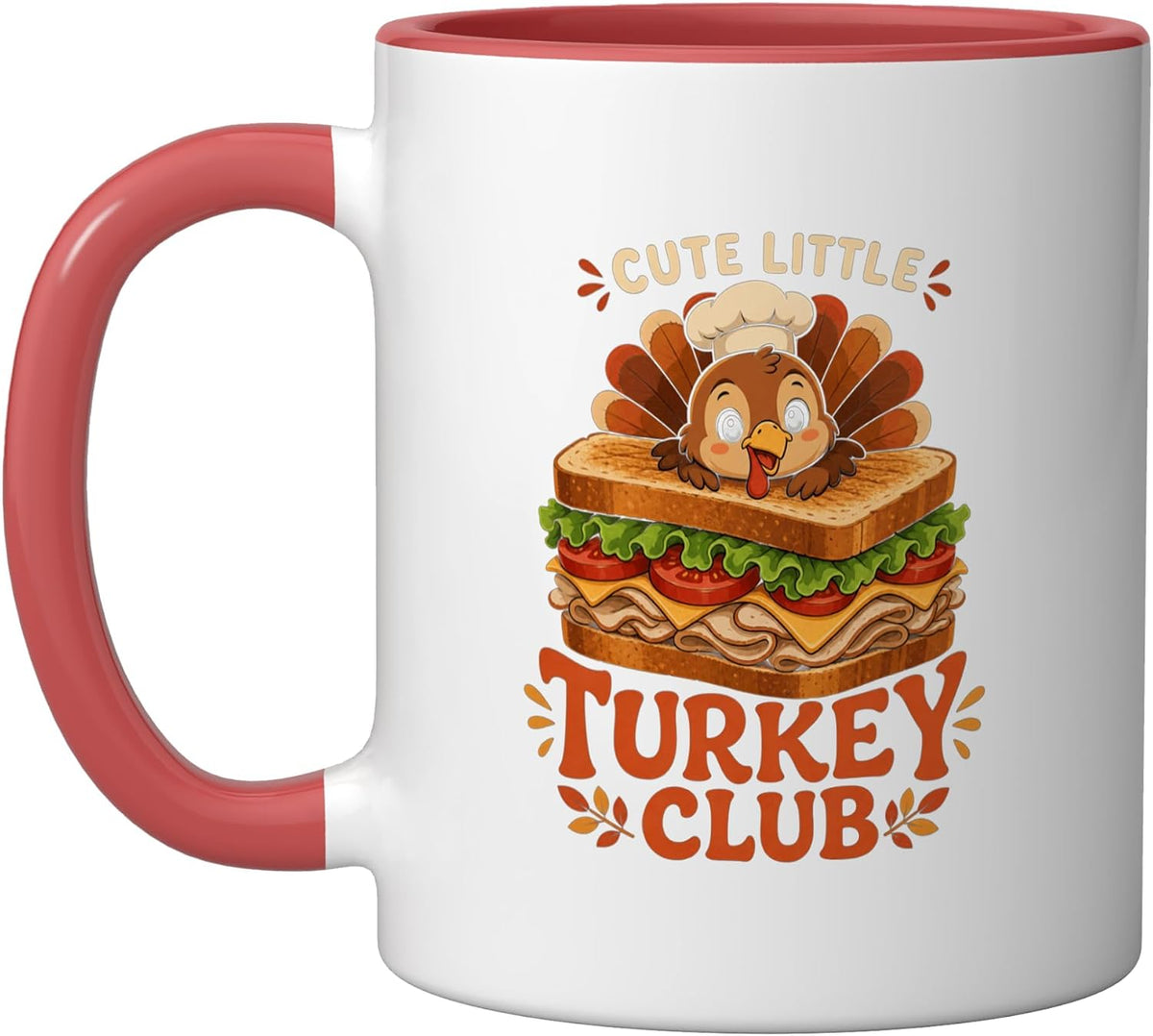 Cute Little Turkey Club Sandwich Thanksgiving Ceramic Mug
