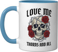 Skull Roses Crown Thorns Gothic Skull Tattoo Ceramic Mug