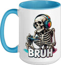 Bruh Gamer Skeleton Meme Video Games Lover Controller Player Mug