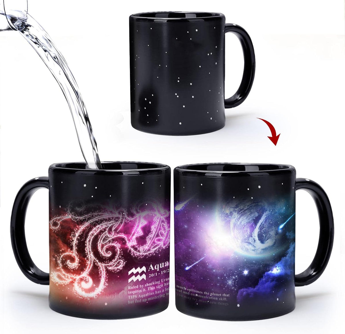 Aquarius Zodiac Galaxy Constellation Ceramic Mug