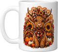 Highland Cow Turkey Cute Western Girls Women Thanksgiving Ceramic Mug