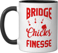 Bridge Chicks Finesse Card Game Design Ceramic Mug
