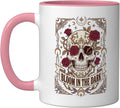 Sugar Skull Day Of The Dead Gothic Floral Red Roses Design Ceramic Mug