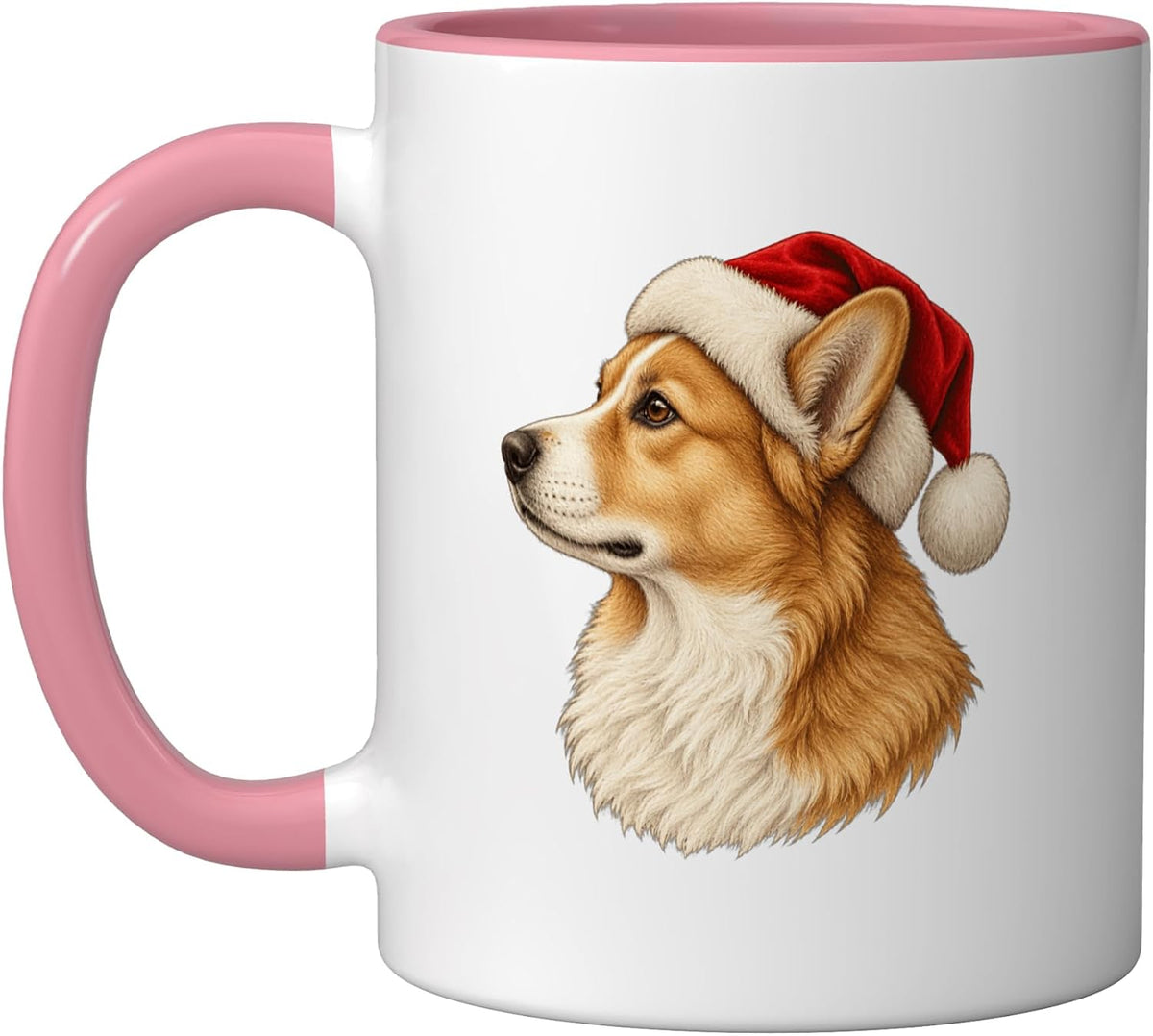 Santa Hat Pembroke Welsh Corgi Christmas Ceramic Mug
