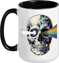 Rock Music Prism Rainbow Light Skeleton Goth Ceramic Mug